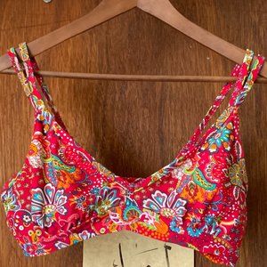 Athleta paisley bikini top - red (spot on inside)